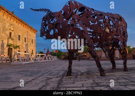 Kolonialgebäude des Museums der Casas Reales, Santo Domingo, Dominikanische Republik Stockfoto