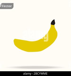 Banane auf weißem Hintergrund. Vektorgrafiken. eps 10 Stock Vektor