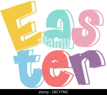 Fröhliches Osterdesign auf weißer Hintergrund-Illustration Stock Vektor