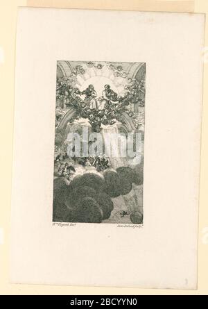 Die Illustration des Rates im Himmel zu Miltons Paradies verlor nach Hogarth. Laufende Forschung die Illustration des Rates im Himmel zu Miltons Paradies verlor nach Hogarth Stockfoto
