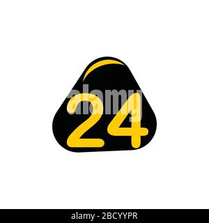 Zahl 24 Symbol Dekorationsvektor Stock Vektor