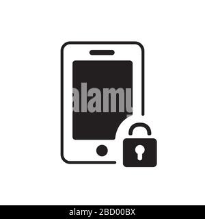 Smartphone und Schloss-Symbol Stock Vektor