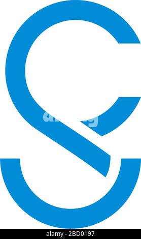 Abstrakter Buchstabe sc geometrischer linearer Logo-Vektor Stock Vektor