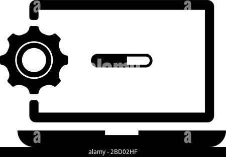Installieren, Herunterladen, Aktualisieren, Wartung Vektor-Symbol Illustration Stock Vektor