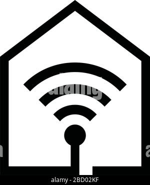 Symbol für Smart Home (Smart House). Vektorsymbol für dünne Linien. Stock Vektor