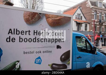 AH Lieferwagen Amsterdam Niederlande 2020 Stockfoto