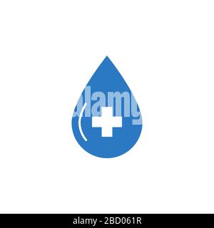 Symbol für eine Vektorgyphe im Zusammenhang mit der Blutspende. Stock Vektor