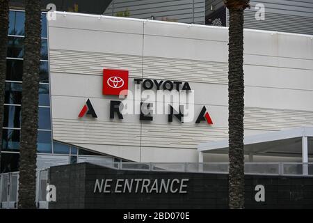 Gesamtansicht der Toyota Arena, Samstag, 4. April 2020, in Ontario, Kalifornien, USA. (Foto von IOS/Espa-Images) Stockfoto