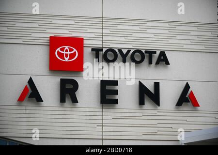 Gesamtansicht der Toyota Arena, Samstag, 4. April 2020, in Ontario, Kalifornien, USA. (Foto von IOS/Espa-Images) Stockfoto