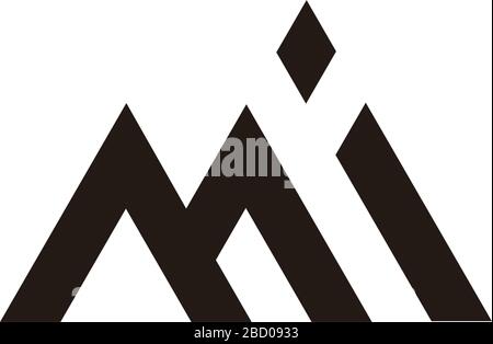 Letter mi einfacher linearer abstrakter geometrischer Logo-Vektor Stock Vektor