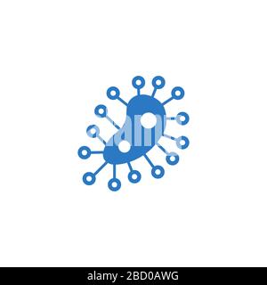 Symbol für Mikroben-bezogene Vektorgyphe. Stock Vektor