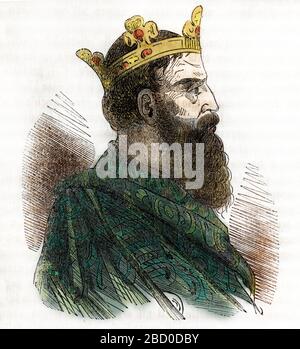 Portrait de l'empereur byzantin Leon III l'Isaurien ou le Syrien (680-741) (Leo III. Der isaurische Kaiser des römischen Imperiums) dessin tyree de 'i m Stockfoto