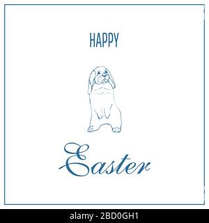 Frohe Ostern Grußkarte. Handgezeichnete Vektorgrafiken Stock Vektor