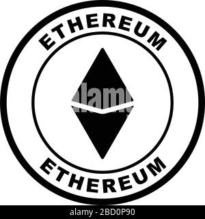 Symbol für Kryptowährung (ethereum) Stock Vektor