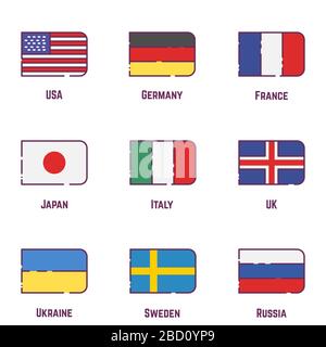 Satz von flags Stock Vektor