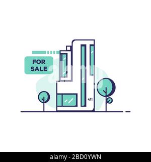 Modernes Haus zum Verkauf Stock Vektor