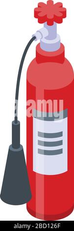 Symbol für Sicherheitsfeuerlöscher, isometrischer Stil Stock Vektor