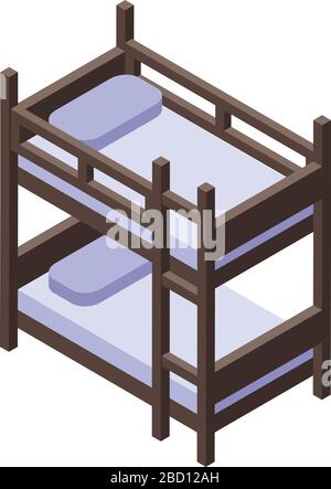 Symbol für Etagenbett zu Hause, isometrischer Stil Stock Vektor