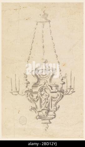 Design für eine Altarrenlampe. Forschung im ProgressStudy des Kronleuchters. Design für eine Altarrenlampe Stockfoto