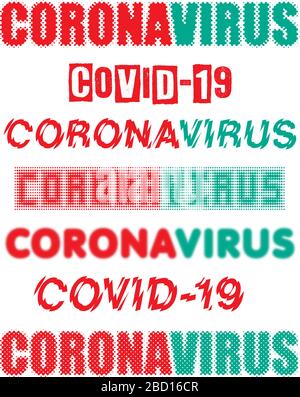 Set aus Coronavirus- und COVID-19-Banner-Logos Stock Vektor