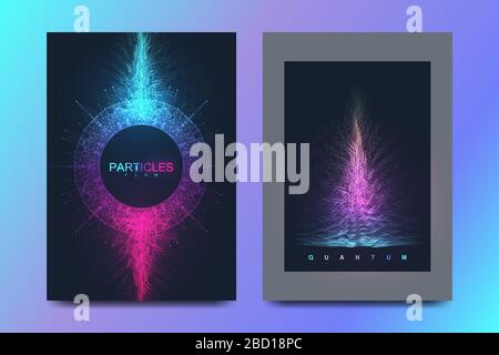 Moderne vector Template für Broschüre, Faltblatt, Flyer, Cover, Banner, Katalog, Zeitschrift, Jahresbericht. Quantum Technologie. Futuristische explosion Design Stock Vektor