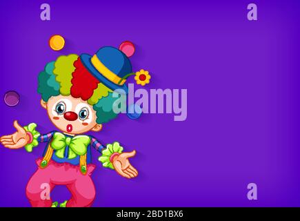 Hintergrundvorlage mit fröhlicher Clown Jonglierbälle Illustration Stock Vektor