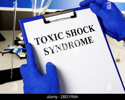 DiagnostisToxic Shock Syndrom TSS auf der medizinischen Form. Stockfoto