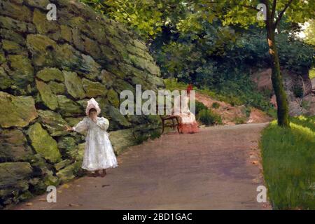 In the Park 1889 William Merritt Chase 1849-1916 Vereinigte Staaten von Amerika USA Amerikanisch Stockfoto