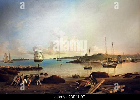 The Fort and Ten Pound Island, Gloucester, Massachusetts 1847 Fitz Henry Lane 1804-1865 American Vereinigte Staaten von Amerika Stockfoto