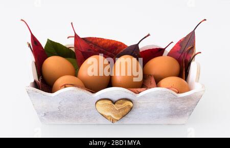 Eierkorb in der Osterzeit Stockfoto