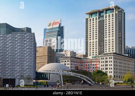 Peninsula Hotel, Museum of Art and Space Museum, Tsim Sha Tsui, Kowloon, Hongkong, China, Asien Stockfoto