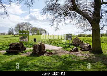 Colwick Woods Local Nature Reserve. Leer als Teil der Sperrung für die Covid-19-Krise, April 2020 Nottingham England UK Stockfoto