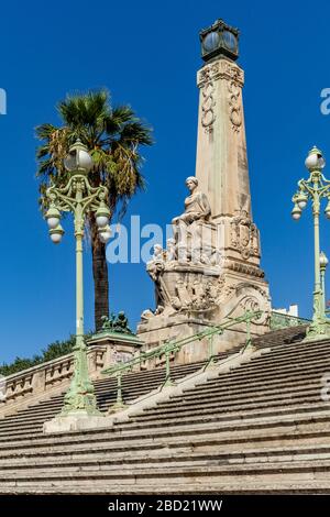 Grand Treppe des Bahnhofs Saint-Charles in Marseille, Frankreich Stockfoto