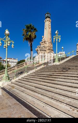 Grand Treppe des Bahnhofs Saint-Charles in Marseille, Frankreich Stockfoto