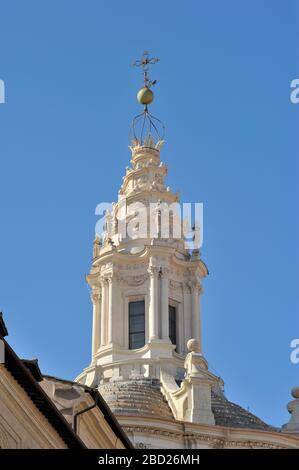 Italien, Rom, Kirche Sant'Ivo alla Sapienza, barocker Glockenturm Borromini Stockfoto