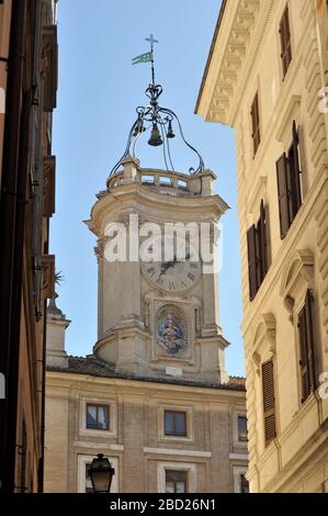 Italien, Rom, Oratorio dei Filippini, torre dell'orologio, Uhrturm Stockfoto