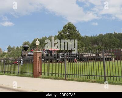 Hill City, South Dakota - Juli 2018: Der Bahnhof der Central Railroad von 1880 Train/Black Hills in Hill City. Stockfoto