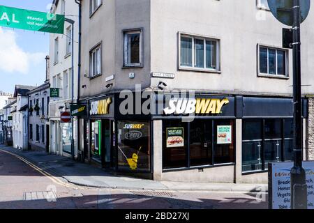 U-Bahn-Shop in Stramongate Kendal Cumbria UK Stockfoto