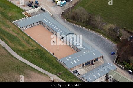 Luftaufnahme von Willowsway Stud & Rehabilitation in Stainton bei Kendal, Cumbria Stockfoto