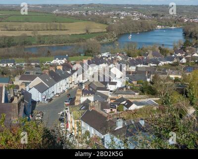 St. Dogmaels Dorf während des Lockdowns, Pembrokeshire, Wales Stockfoto