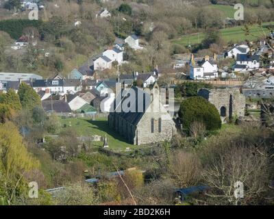 St. Dogmaels Dorf während des Lockdowns, Pembrokeshire, Wales Stockfoto