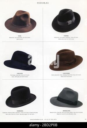 Catalog Hats J. Lock & Co., erstmals in Großbritannien veröffentlicht. Stockfoto