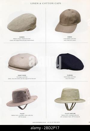 Catalog Hats J. Lock & Co., erstmals in Großbritannien veröffentlicht. Stockfoto