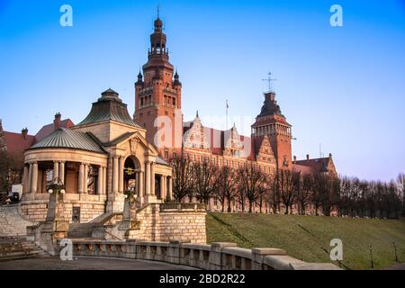 Haupttouristenattraktion von Stetin Waly Chrobrego Stockfoto