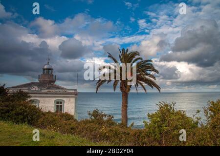 Leuchtturm von Candas. Asturien, Spanien Stockfoto