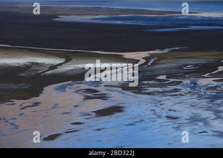 Salzpfanne, Salar de Tara, Altiplano, Blick von der Passstraße Paso de Jama, Region Antofagasta, Chile Stockfoto