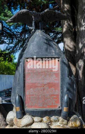 Denkmal für die deutschen Kriegstoten der Schlacht auf den Falklandinseln im ersten Weltkrieg im Dezember 1914 auf dem Friedhof, Punta Arenas, Region de Stockfoto