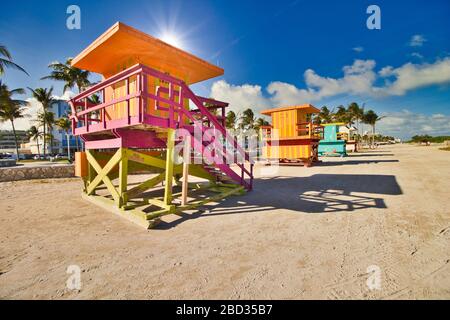 Miami Beach South Beach Rettungsschwimmer Tower Stockfoto