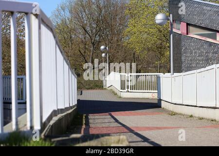 Dorsten, Deutschland, Montag, 6. April 2020 Stadtaktivität mit Corona-Virus hochwertige Hintergrunddrucke Stockfoto