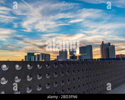 Futuristische Architektur im maritimen Viertel von Barcelona Stockfoto